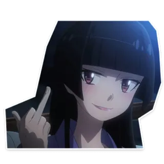 🖕 anime, girl, middle finger, rude, offensive telegram sticker