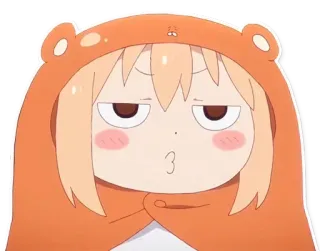 😑 Аниме, Мультфильм, Милый, Девушка, Худи, Медведь telegram sticker