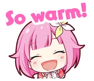 ☺️ So warm! cute, pink, warm, cartoon, anime whatsapp sticker
