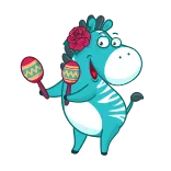 💃 зебра, мультфильм, маракасы, музыка, танцы, животное, веселый telegram sticker