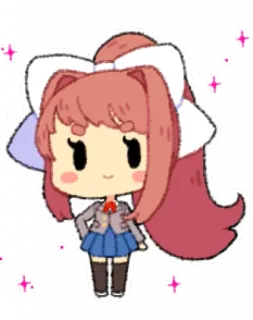 💚 Monika Doki Doki Literature Club! anime, cute, kawaii, sticker, doki doki literature club telegram sticker