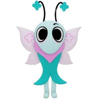 🦋 การ์ตูน, น่ารัก, สีน้ำเงิน, ปีก, สัตว์, ตัวละคร telegram sticker