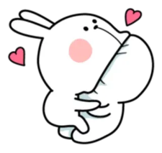 😋 rabbit, love, cute, heart, cartoon, animal telegram sticker