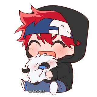 ❤️ @HAWKS Anime, Cartoon, Chibi, Kawaii, Süß telegram sticker