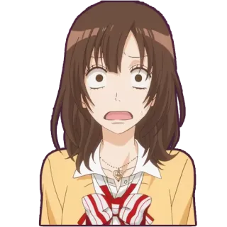 😟 anime, woman, shocked, worried, concerned, expression, character whatsapp sticker