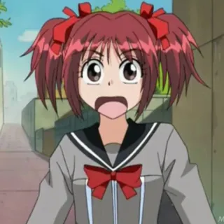 🍓 Anime, Mädchen, Cartoon, Schuluniform, Überrascht, Ausdruck whatsapp sticker