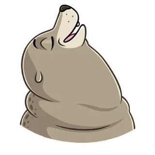 ☺️ cane, ululato, animale, adesivo, cartone animato, mammifero telegram sticker