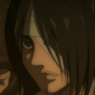 🖤 Eren Yeager Attack on Titan アニメ, マンガ, エレン, 進撃の巨人, キャラクター telegram sticker