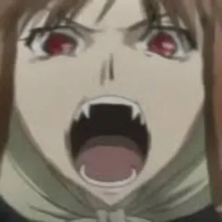 😡 anime, vampire, monster, fangs, angry, woman telegram sticker