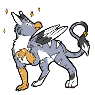 ✨ Grifo, Grifo, Criatura mítica, Arte fantasia, Híbrido animal, Águia, Leão telegram sticker