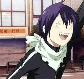 💎 Yato Noragami Anime, Charakter, Yato, Noragami, lustig, fröhlich telegram sticker