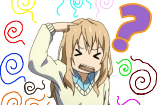 🙂 Anime, Domanda, Confuso, Pensando, Carino, Ragazza telegram sticker