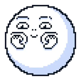😌 emoji, pixel art, cute, face, digital art telegram sticker