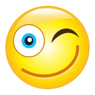 😉 Emoji, Smiley, Visage, Clin d'oeil, Joyeux, Jaune whatsapp sticker