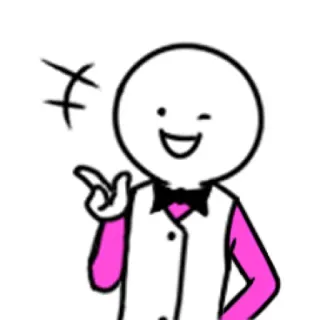 🤔 cartoon, stick figure, cute, pink, white, gesture whatsapp sticker