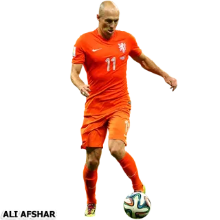 ⚽ ALI'AFSHAR sepak bola, pemain, Belanda, sepak bola telegram sticker