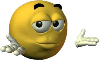 👉 Emoji, Żółty, Pytanie, Niepewność, Zamieszanie, Gest telegram sticker