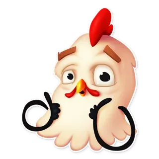 👍 pollo, pollice in su, cartone animato, animale telegram sticker
