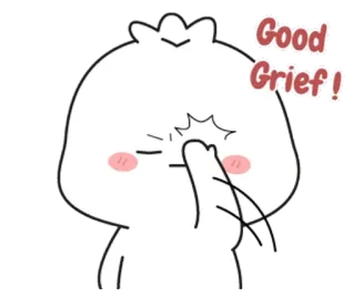 🌟 Good Grief! Мультфильм, Грустный, Выражение, Наклейка, Белый, Скорбь telegram sticker
