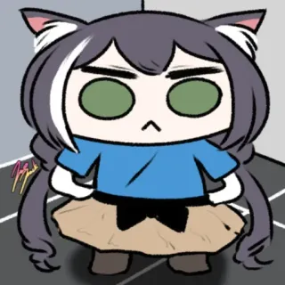 ❤️ anime girl, cat ears, cartoon character, cute, kawaii telegram sticker