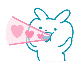 ☀ conejo, conejito, corazones, amor, lindo, kawaii, dibujos animados, cariño telegram sticker