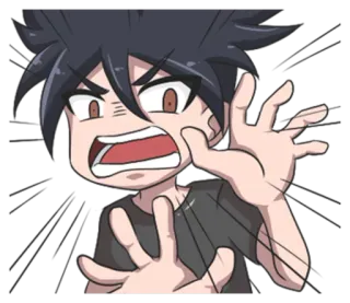 😰 Anime, Cartoon, En colère, Frustré, Chibi, Expression, Panique telegram sticker
