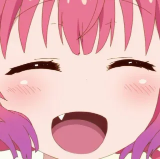 😄 Anime, Cartoon, Lächeln, Süß, Rosa Haare, Fröhlich telegram sticker