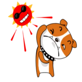 ☀️ cane, sole, cartone animato, occhiali da sole, cool telegram sticker