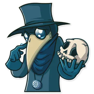 💀 Pestdokter, Schedel, Ziekte, Halloween, Medisch, Personage telegram sticker