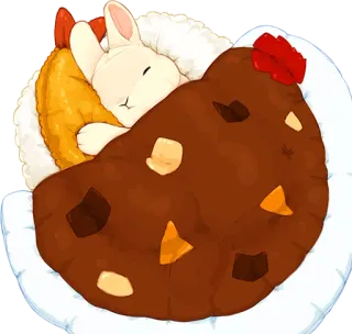 🐰 Hase, Häschen, süß, schlafend, kawaii, Tier, Haustier, Haustier whatsapp sticker