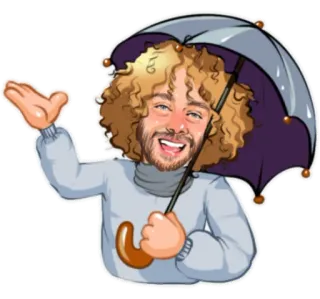 ☔️ Person, Regenschirm, Cartoon, Sticker, Wetter, Regen whatsapp sticker