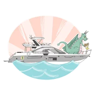 ⚓ yacht, drago, lusso, Bitcoin, criptovaluta, ricchezza telegram sticker