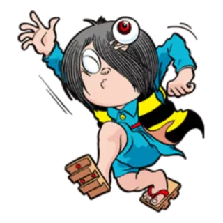 🏃‍♂ Medama-Oyaji GeGeGe no Kitaro Medama-Oyaji, GeGeGe no Kitaro, anime, manga, Japanese folklore, yokai, cartoon telegram sticker
