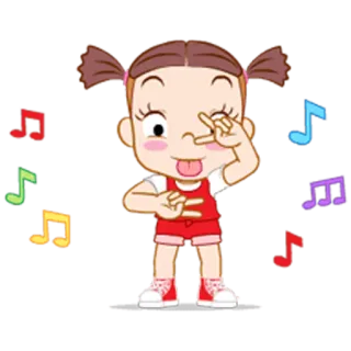 💃 Cartoon, Mädchen, Musik, Süß, Tanzen telegram sticker