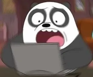 🐼 Panda We Bare Bears Panda, We Bare Bears, Desenho animado, Assustado, Meme telegram sticker