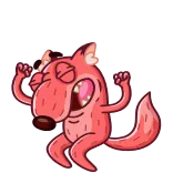 😄 Cartone animato, Animale, Volpe, Felice, Ballando telegram sticker