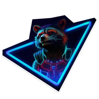 👌 Rocket Raccoon Guardians of the Galaxy guaxinim, foguete, Marvel, galáxia, super-herói, personagem, adesivo telegram sticker