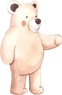 🧸 Bär, Tier, süß, Aquarell, Cartoon, Illustration whatsapp sticker