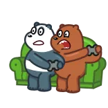 😧 We Bare Bears cartoon, bears, couch, scared, funny, animation telegram sticker