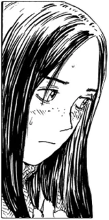 😥 женщина, манга, черно-белое, девушка, портрет, аниме telegram sticker