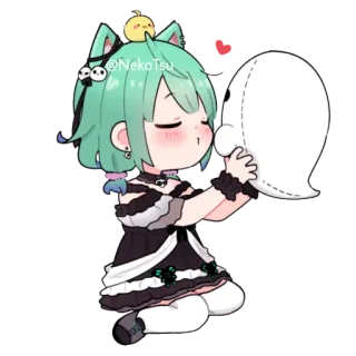 😘 @NekoTsu Anime, Fofo, Kawaii, Desenho animado, Garota, Vtuber telegram sticker