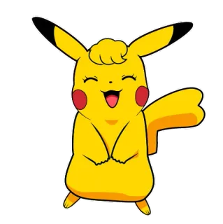 👧 Pikachu pikachu, pokemon, anime, cartoon, kawaii, cute whatsapp sticker