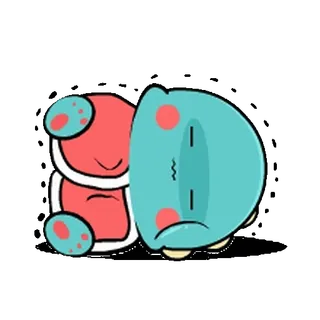 🦕 스티커, 귀여운, 자는, 만화, 캐릭터 whatsapp sticker