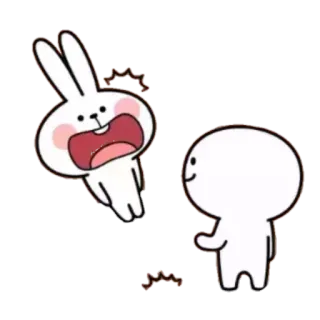 😳 lapin, dessin animé, en colère, criant, agacé, mignon telegram sticker