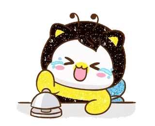 ⭐ chorando, kawaii, fofo, sino, desenho animado, abelha, animal telegram sticker