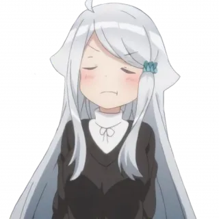 😡 アニメの女の子, 可愛い, 白髪, ちび, 漫画, アニメ telegram sticker