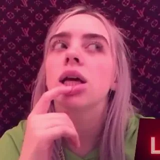 💧 Billie Eilish Billie Eilish, นักร้อง, ป๊อปสตาร์, คนดัง, เพลง telegram sticker
