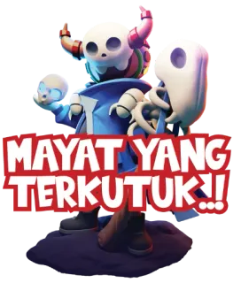 💀 MAYAT YANG TERKUTUK...! skeleton, skull, monster, creature, horror, mayat yang terkutuk telegram sticker