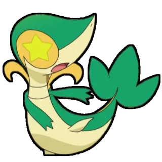😦 Snivy Pokemon Pokémon, Serpifeu, Pflanze, Videospiel, Cartoon telegram sticker