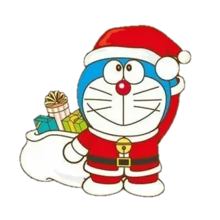 🎁 Doraemon Doraemon, Natal, Papai Noel, Anime, Desenho animado, Festivo, Feriado, Presentes whatsapp sticker